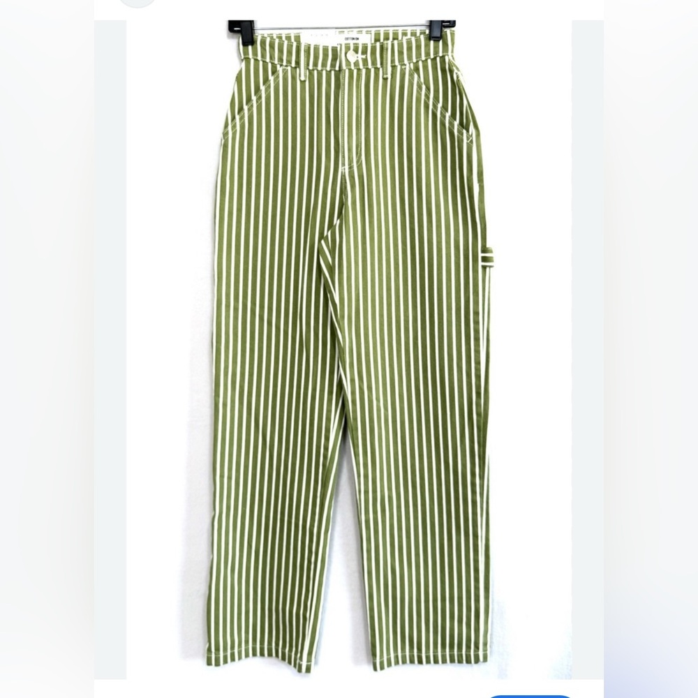 Cotton On Green Striped Carpenter Jeans